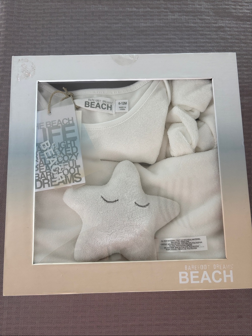 Barefoot Dreams Sea Salt CozyTerry Baby Bundle 6-12M